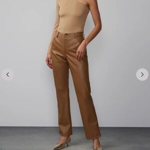 New York and Company Vegan Leather Straight Pant